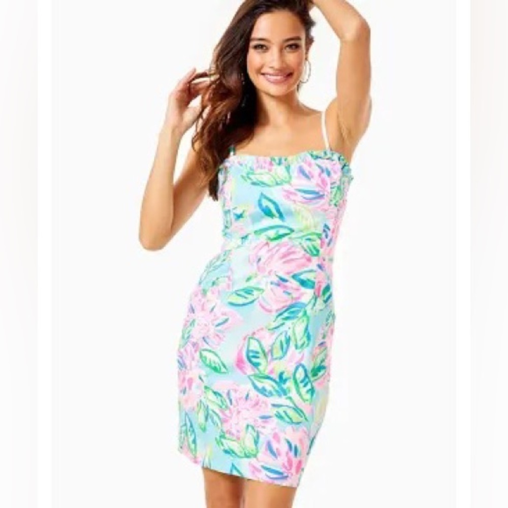 HTF 🦄 NWOT Lilly Pulitzer Brenda Stretch Dress Totally Blossom Women’s Size 2